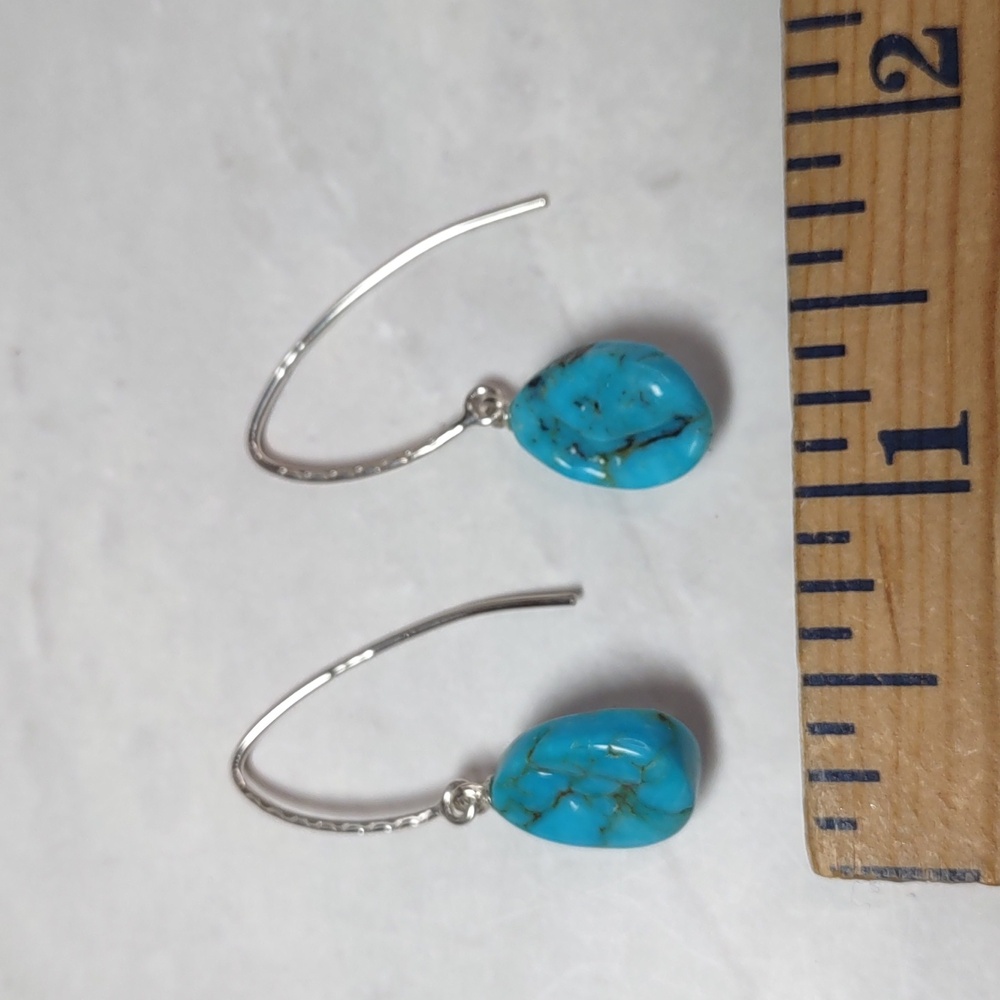 Jay King Turquoise/Sterling Silver Dangle Earrings - Picture 4 of 7